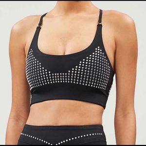 EUC Adam Selman Sport (A.S.S.) Black Studded Core Bra - Size L - RARE